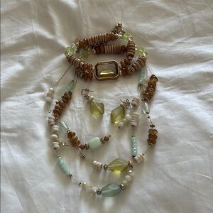 NWOT Chico’s Elegant Multi-Color Beaded Necklace, Bracelet and earrings